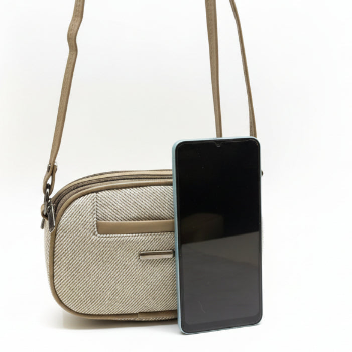 Women Compact Sling Bag | Small Crossbody Shoulder Bag | Multi Pocket | 2 Compartments | Adjustable Strap