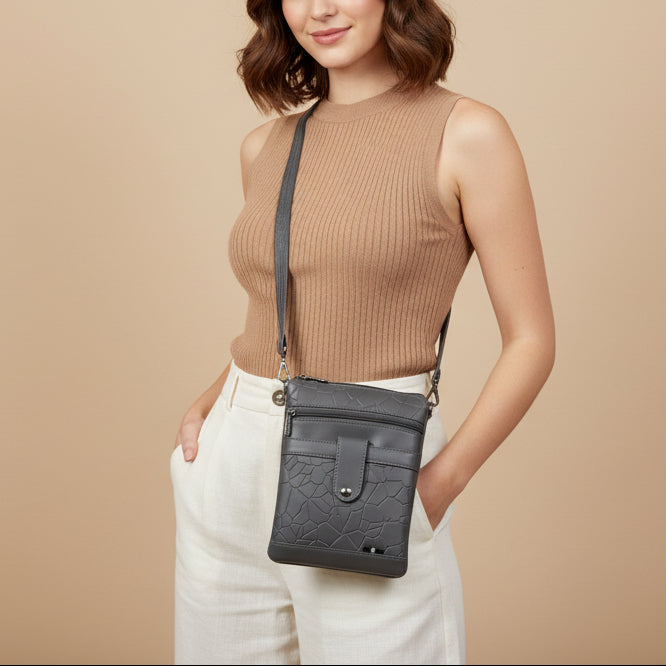 Women Crossbody Sling Bag | Premium PU Leather Small Side Bag for Girls & Ladies | Adjustable Strap | Multiple Zipper Pockets | Lightweight Daily Use Purse
