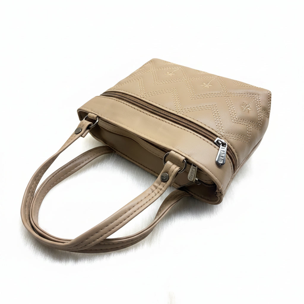 Women Stylish PU Leather Handbag | Small Tote Bag for Daily Use | Zipper Closure Hand Purse for Girls & Women