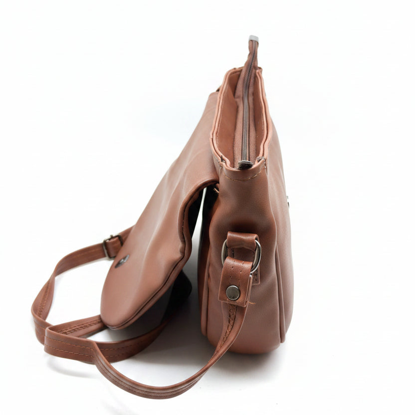 Elegant Flap Closure Crossbody Shoulder Bag with Multiple Compartments