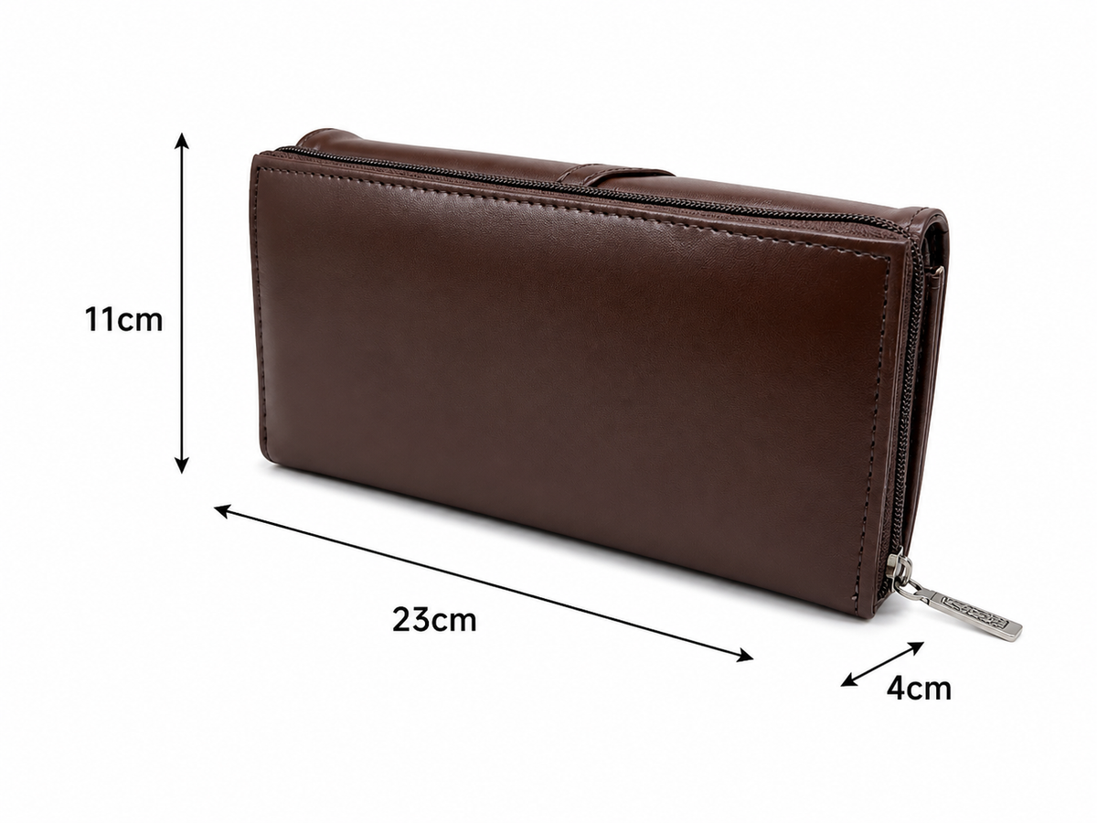 BATUTA Women’s Premium Long Wallet for Women | PU Leather Clutch Wallet | Multiple Card Slots | Cash & Coin Pocket | Stylish Ladies Purse