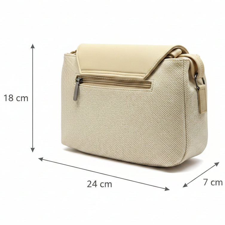 Women’s Stylish Textured Sling Bag | Crossbody Shoulder Bag with Magnetic Flap Closure | Multi-Compartment Everyday Handbag