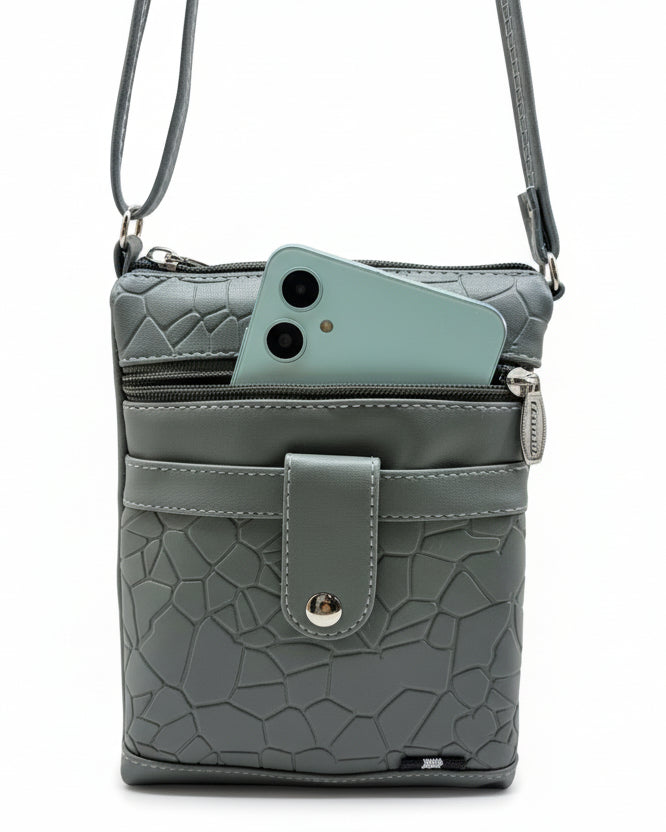 Women Crossbody Sling Bag | Premium PU Leather Small Side Bag for Girls & Ladies | Adjustable Strap | Multiple Zipper Pockets | Lightweight Daily Use Purse