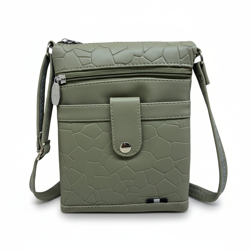 Women Crossbody Sling Bag | Premium PU Leather Small Side Bag for Girls & Ladies | Adjustable Strap | Multiple Zipper Pockets | Lightweight Daily Use Purse