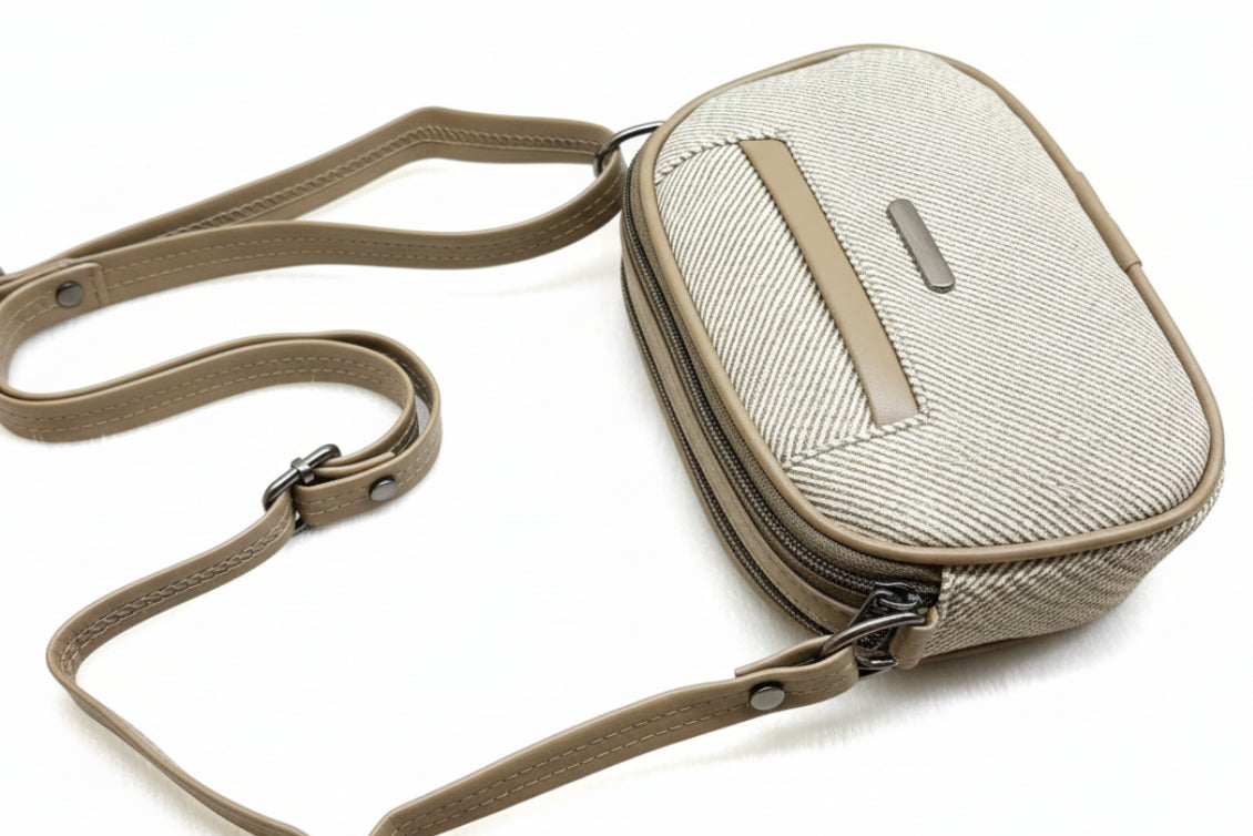 Women Compact Sling Bag | Small Crossbody Shoulder Bag | Multi Pocket | 2 Compartments | Adjustable Strap