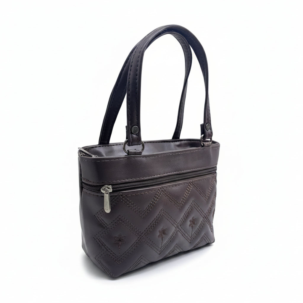 Women Stylish PU Leather Handbag | Small Tote Bag for Daily Use | Zipper Closure Hand Purse for Girls & Women