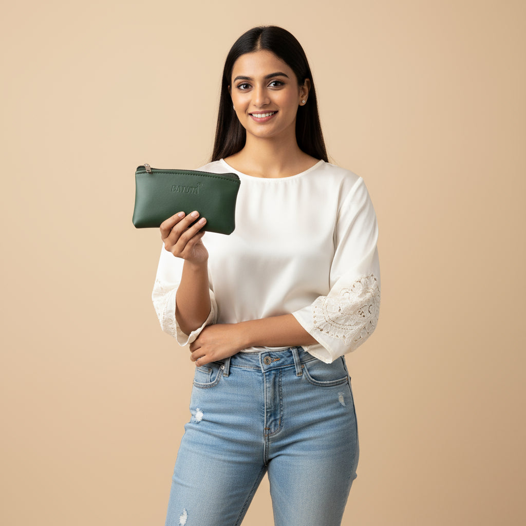 BATUTA Cute Small Mini Wallet Holder Zip Coin Purse