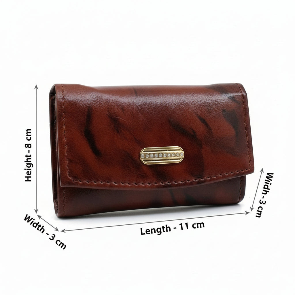 BATUTA HUB Premium Genuine Leather Coin Purse, Brown Compact Card Holder Wallet  Small Handcrafted Money Pouch for Women (Tan)
