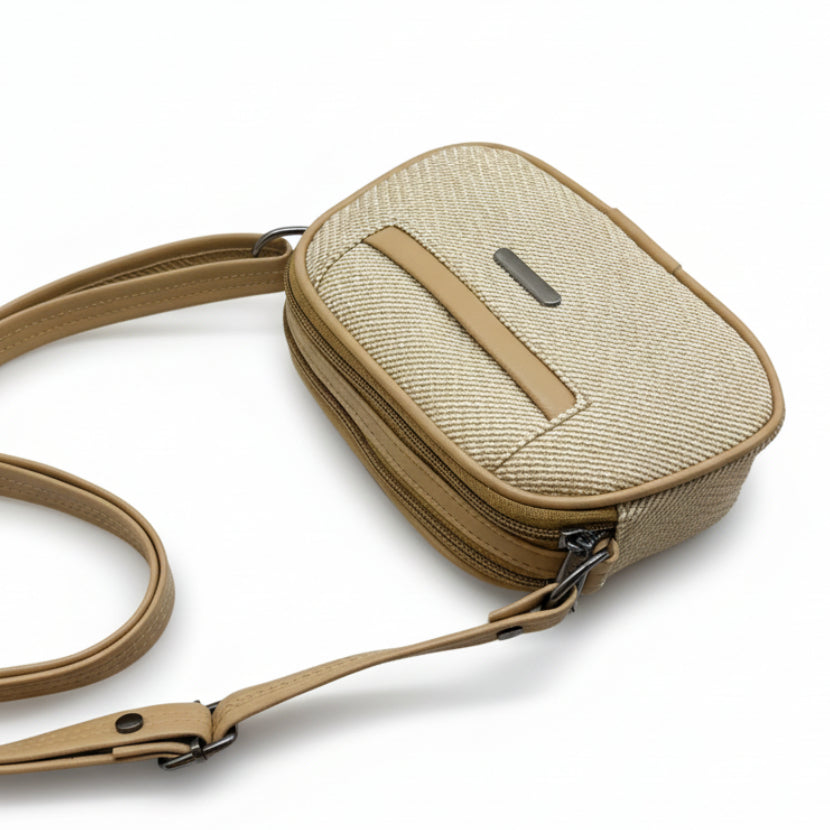 Women Compact Sling Bag | Small Crossbody Shoulder Bag | Multi Pocket | 2 Compartments | Adjustable Strap