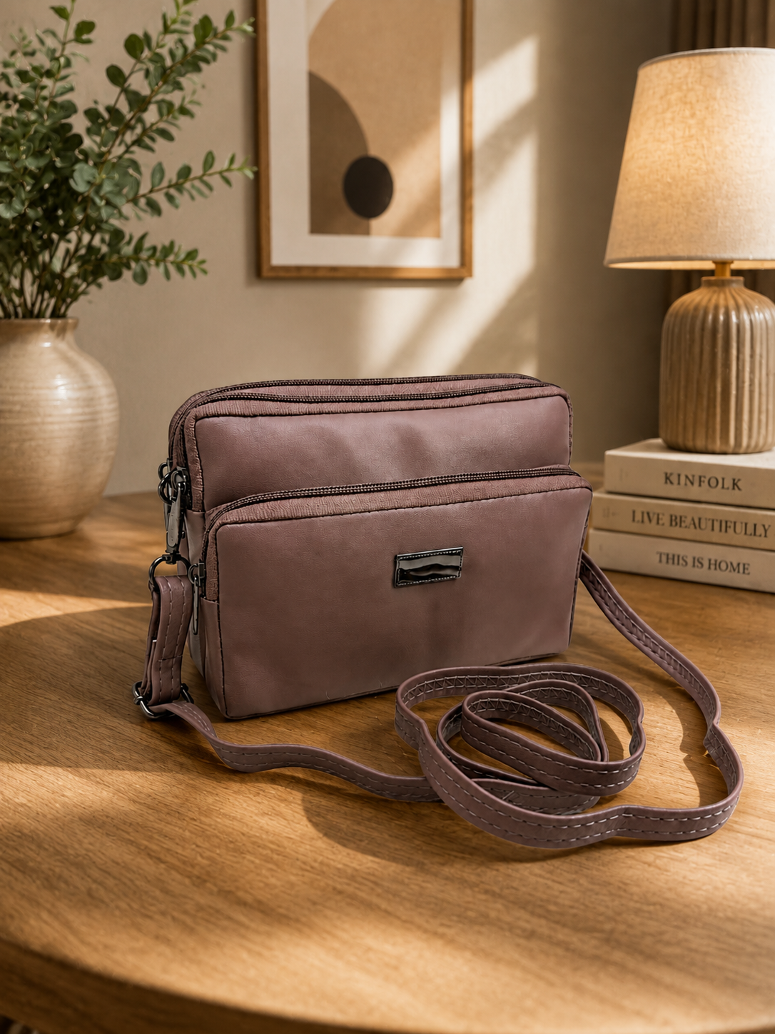 Women's Premium Crossbody Sling Bag | Triple Zip | Spacious Everyday Shoulder Bag