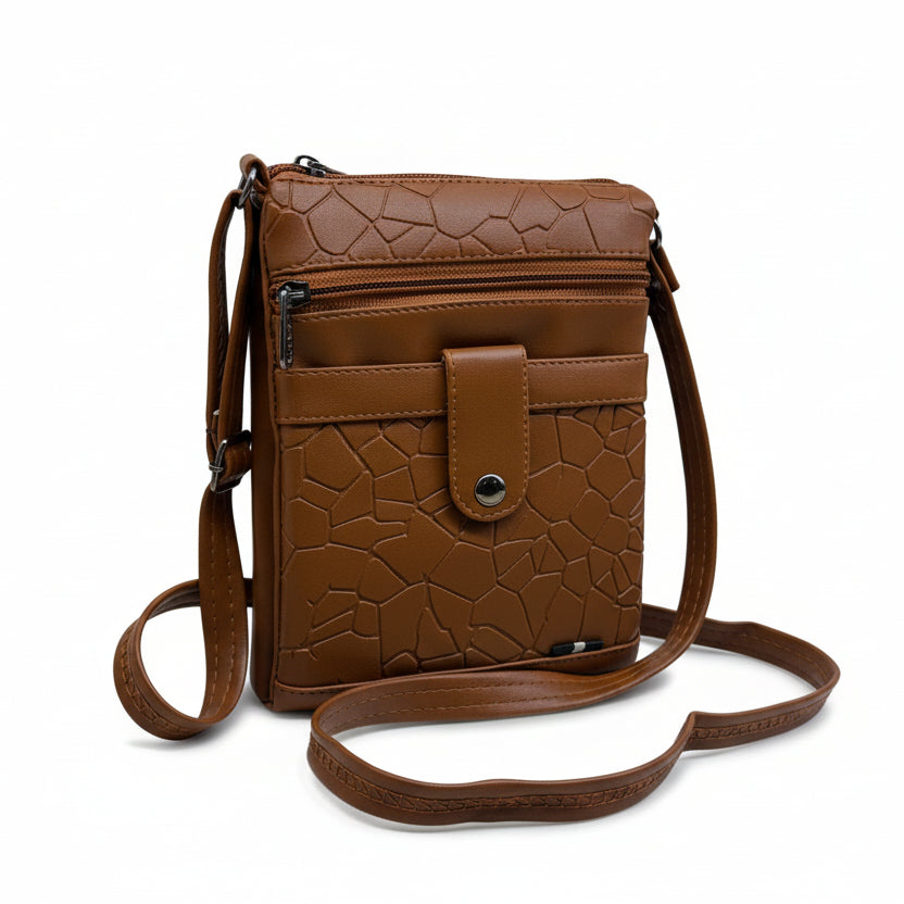 Women Crossbody Sling Bag | Premium PU Leather Small Side Bag for Girls & Ladies | Adjustable Strap | Multiple Zipper Pockets | Lightweight Daily Use Purse