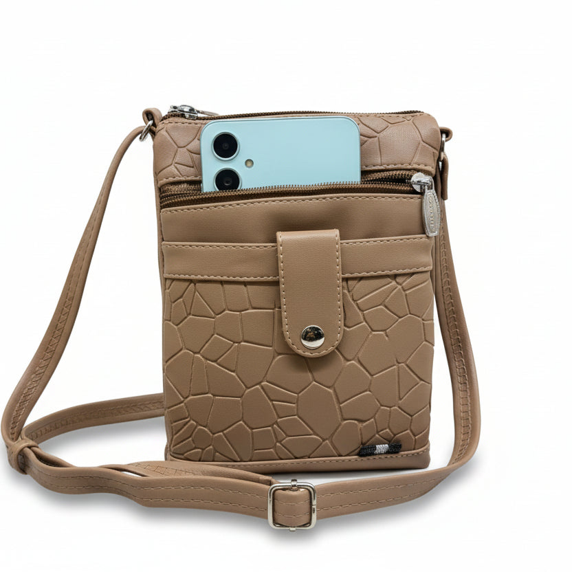 Women Crossbody Sling Bag | Premium PU Leather Small Side Bag for Girls & Ladies | Adjustable Strap | Multiple Zipper Pockets | Lightweight Daily Use Purse