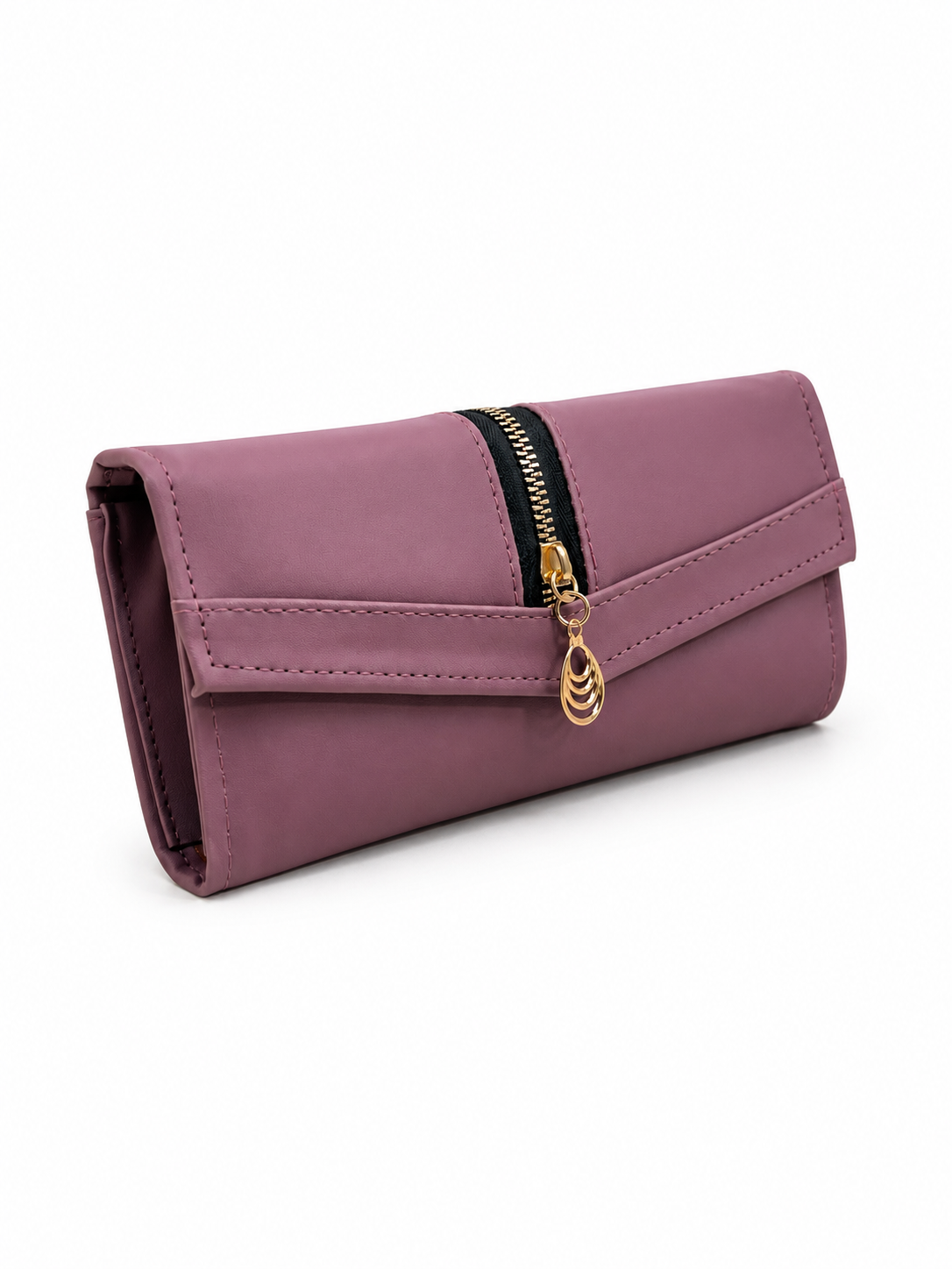 Elegant Women’s Multi-Compartment Long Wallet with Zipper Pocket & Magnetic Closure