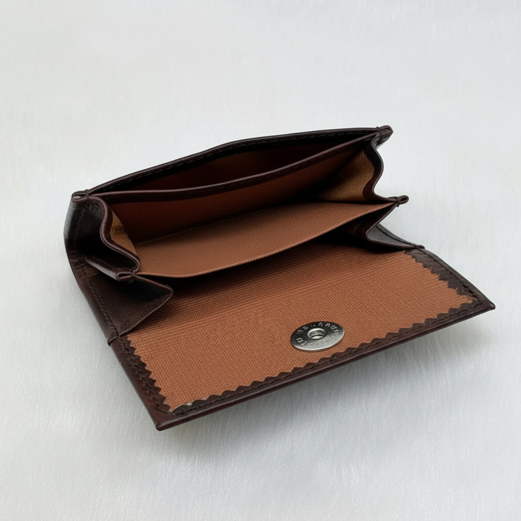 BATUTA HUB Premium Genuine Leather Coin Purse, Brown Compact Card Holder Wallet  Small Handcrafted Money Pouch for Women (Tan)