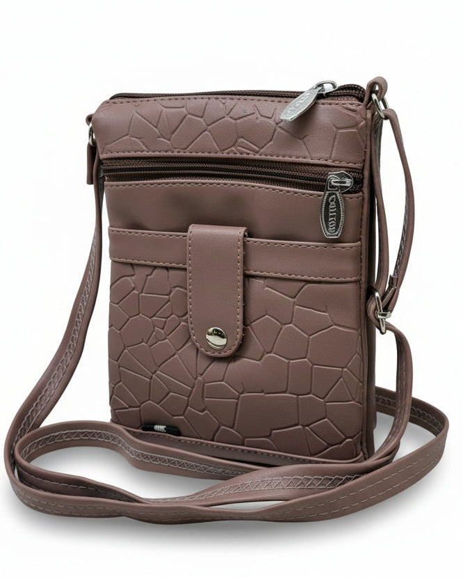 Women Crossbody Sling Bag | Premium PU Leather Small Side Bag for Girls & Ladies | Adjustable Strap | Multiple Zipper Pockets | Lightweight Daily Use Purse