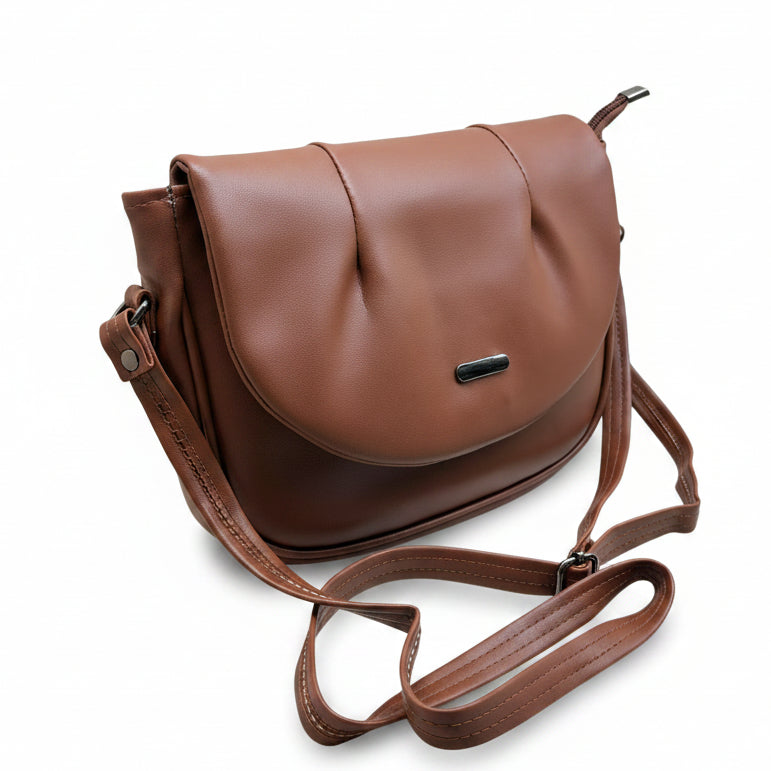 Elegant Flap Closure Crossbody Shoulder Bag with Multiple Compartments