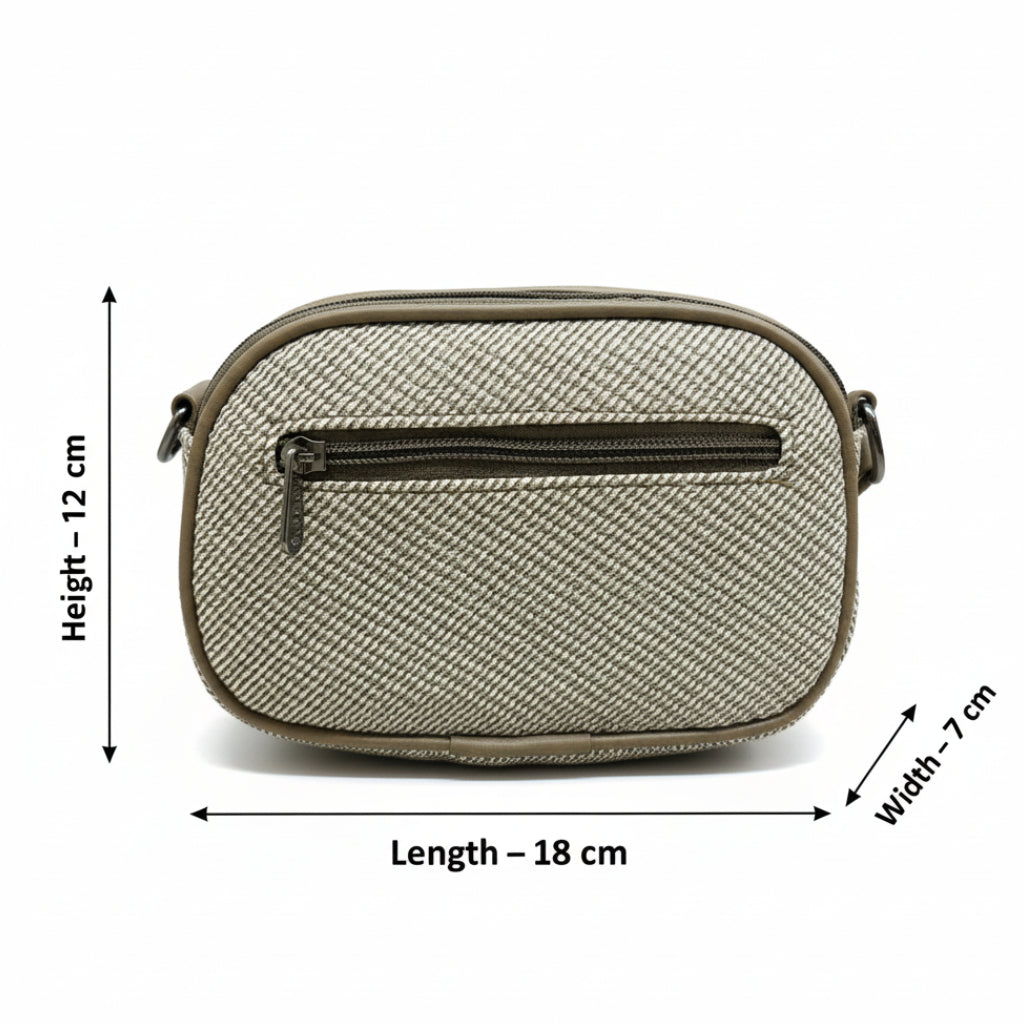 Women Compact Sling Bag | Small Crossbody Shoulder Bag | Multi Pocket | 2 Compartments | Adjustable Strap