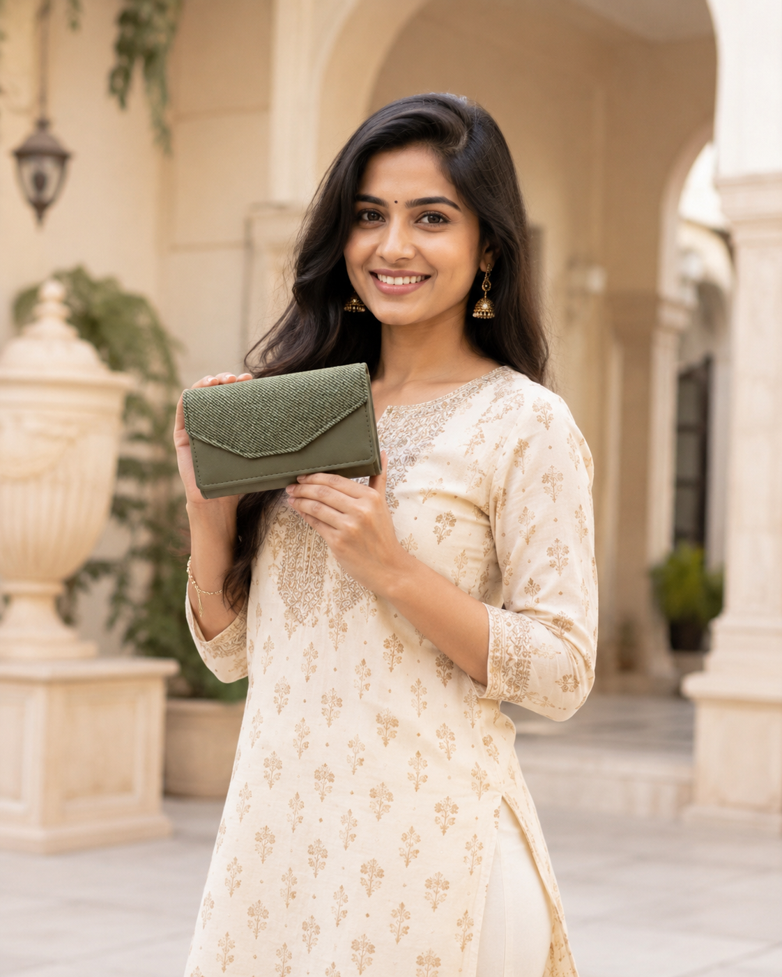 BATUTA Women Bi-Fold PU Leather Wallet | Card Holder | Coin Pocket | Compact Ladies Wallet | Olive Grey