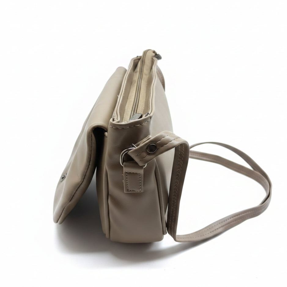 Elegant Flap Closure Crossbody Shoulder Bag with Multiple Compartments