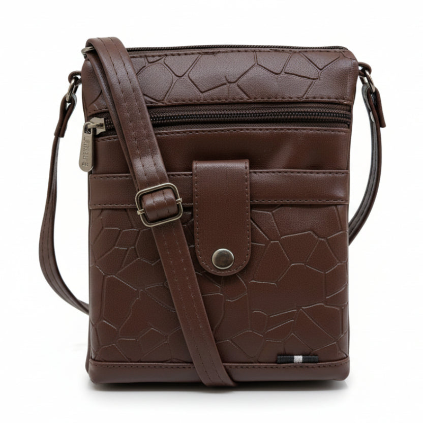 Women Crossbody Sling Bag | Premium PU Leather Small Side Bag for Girls & Ladies | Adjustable Strap | Multiple Zipper Pockets | Lightweight Daily Use Purse