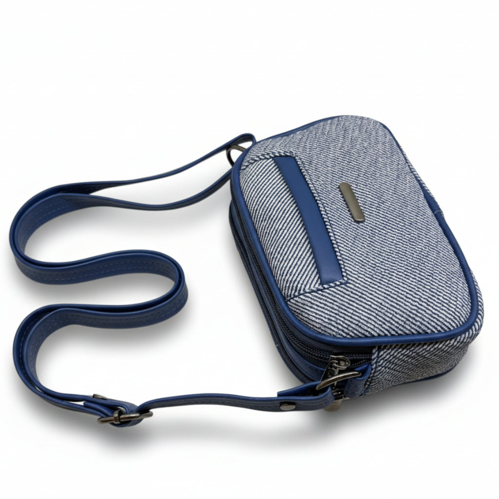 Women Compact Sling Bag | Small Crossbody Shoulder Bag | Multi Pocket | 2 Compartments | Adjustable Strap