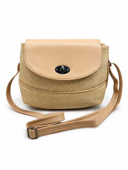 Women’s Stylish Textured Sling Bag | Crossbody Shoulder Bag with Magnetic Flap Closure | Multi-Compartment Everyday Handbag