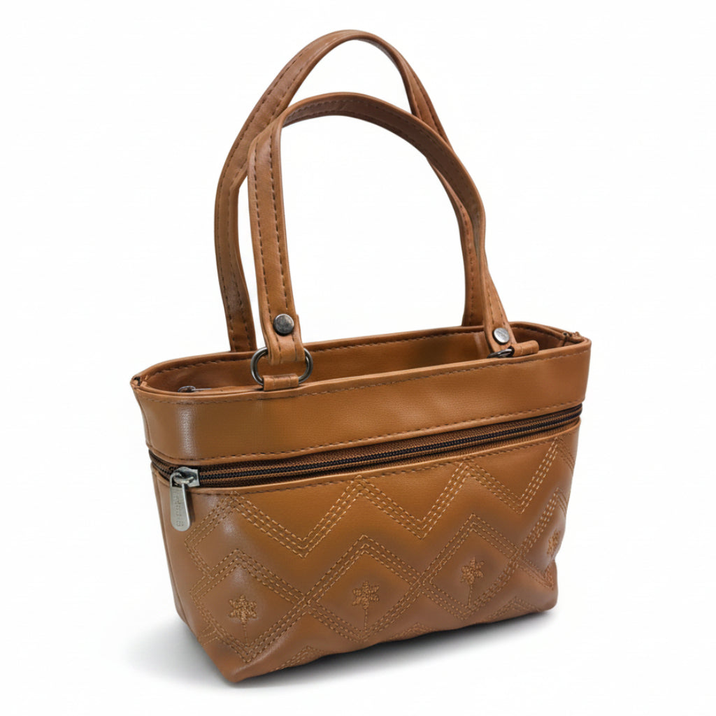 Women Stylish PU Leather Handbag | Small Tote Bag for Daily Use | Zipper Closure Hand Purse for Girls & Women