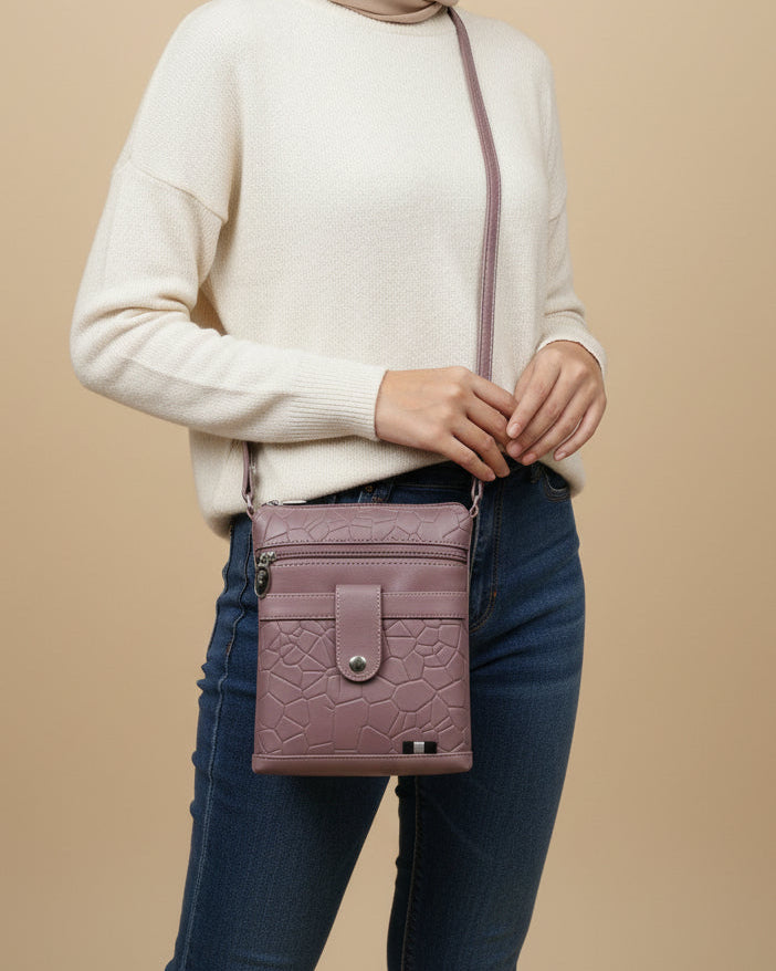 Women Crossbody Sling Bag | Premium PU Leather Small Side Bag for Girls & Ladies | Adjustable Strap | Multiple Zipper Pockets | Lightweight Daily Use Purse