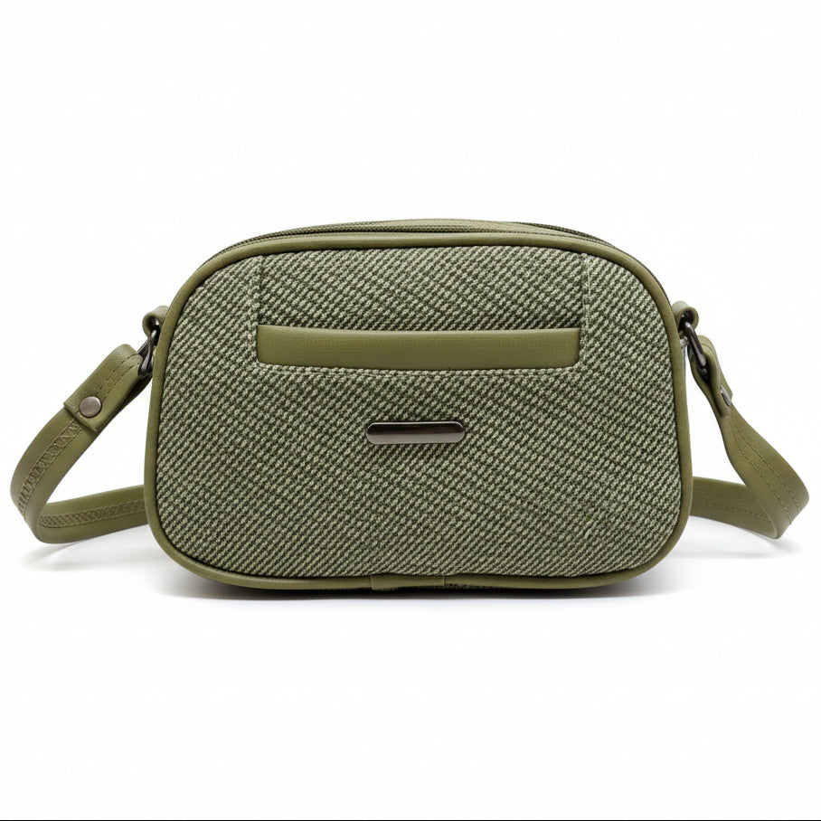 Women Compact Sling Bag | Small Crossbody Shoulder Bag | Multi Pocket | 2 Compartments | Adjustable Strap