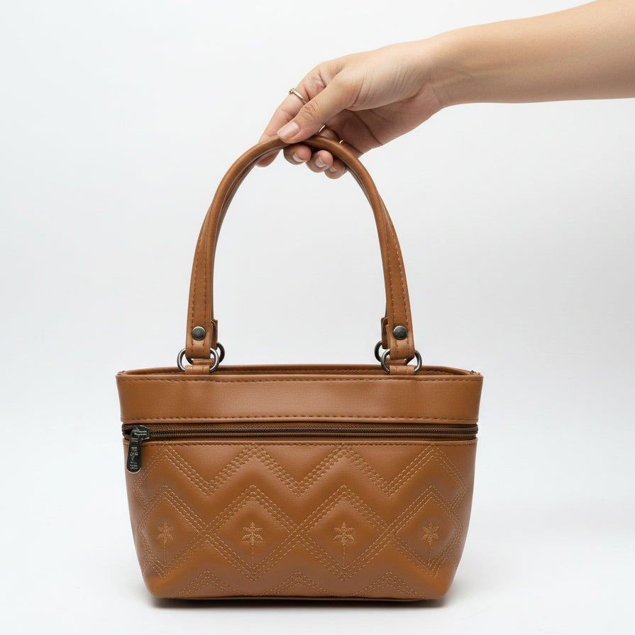 Women Stylish PU Leather Handbag | Small Tote Bag for Daily Use | Zipper Closure Hand Purse for Girls & Women