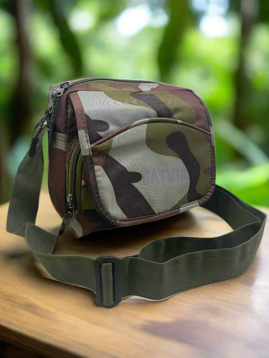 BATUTA - Army Print Waterproof Travel Sling Bag for Men - Durable Polyester Material