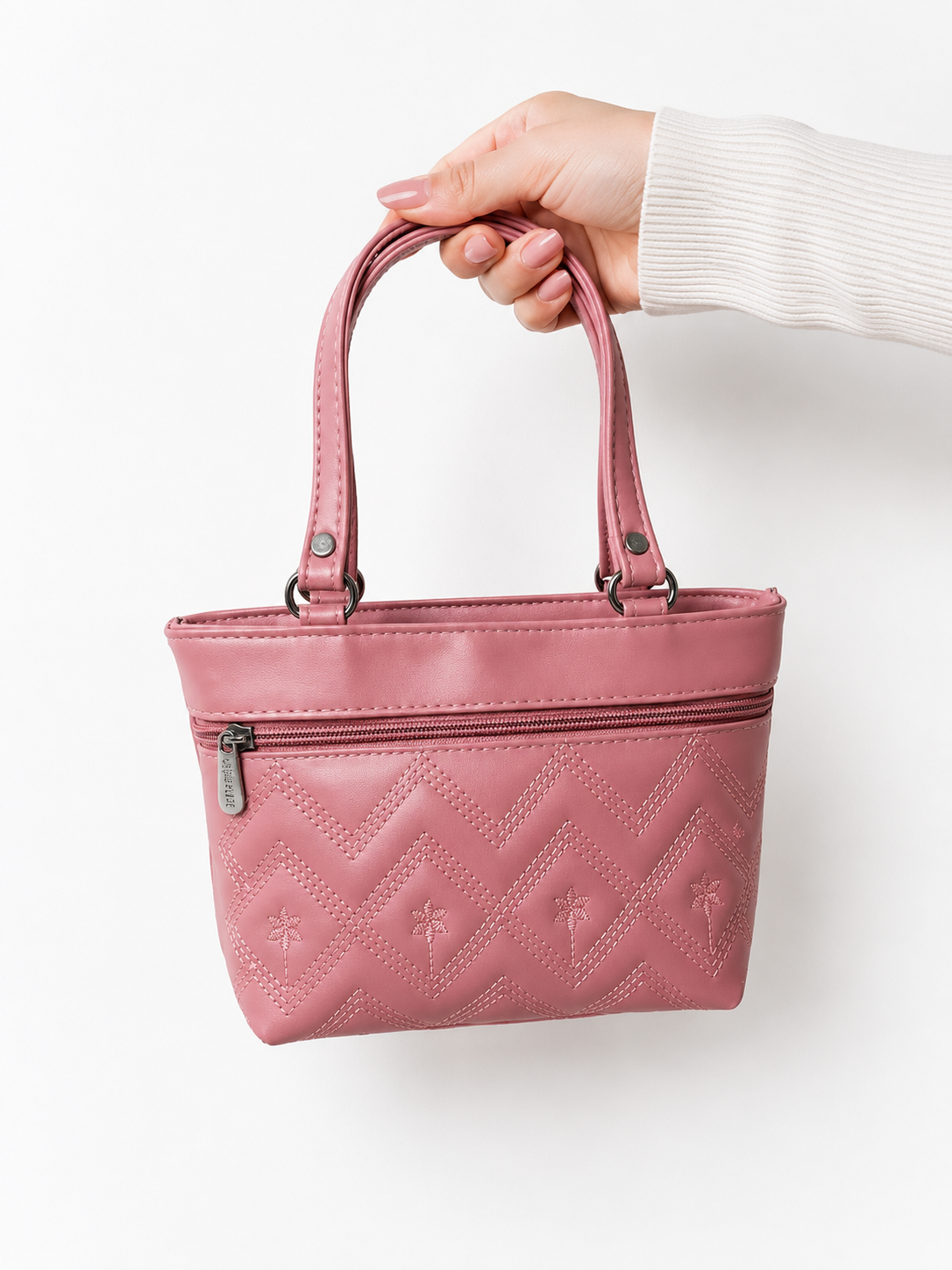 Women Stylish PU Leather Handbag | Small Tote Bag for Daily Use | Zipper Closure Hand Purse for Girls & Women