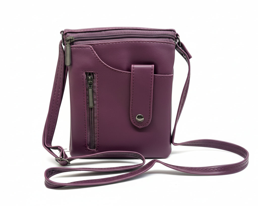 BATUTA HUB Women Crossbody Sling Bag | Premium PU Leather Small Side Bag for Girls & Ladies | Adjustable Strap | Multiple Zipper Pockets | Lightweight Daily Use Purse