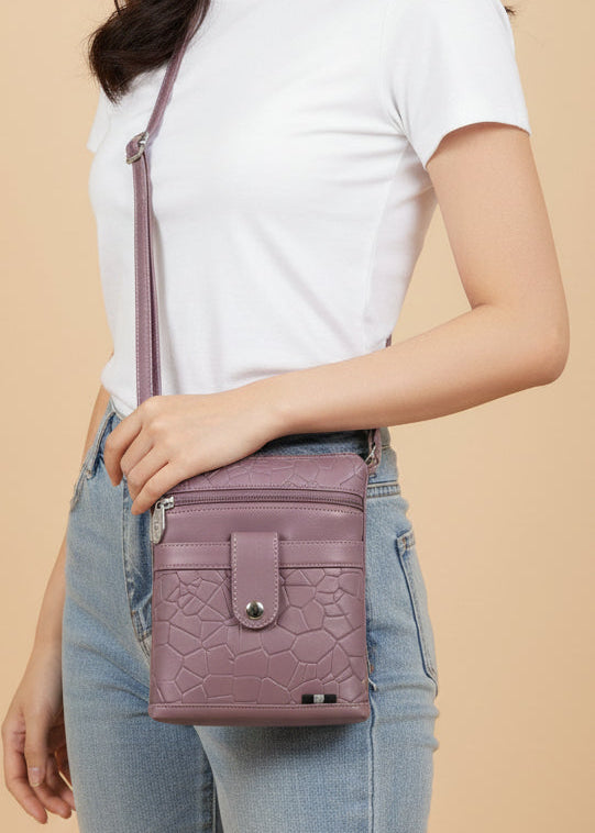 Women Crossbody Sling Bag | Premium PU Leather Small Side Bag for Girls & Ladies | Adjustable Strap | Multiple Zipper Pockets | Lightweight Daily Use Purse