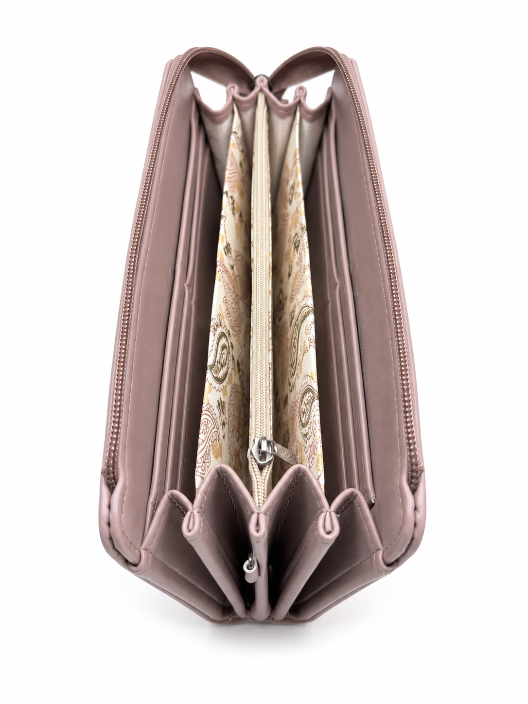 BATUTA Women’s Zip Around Clutch Wallet | PU Leather Ladies Wallet | Multi Compartment Purse with Card Slots, Cash Sections, Coin Pocket & Wrist Strap