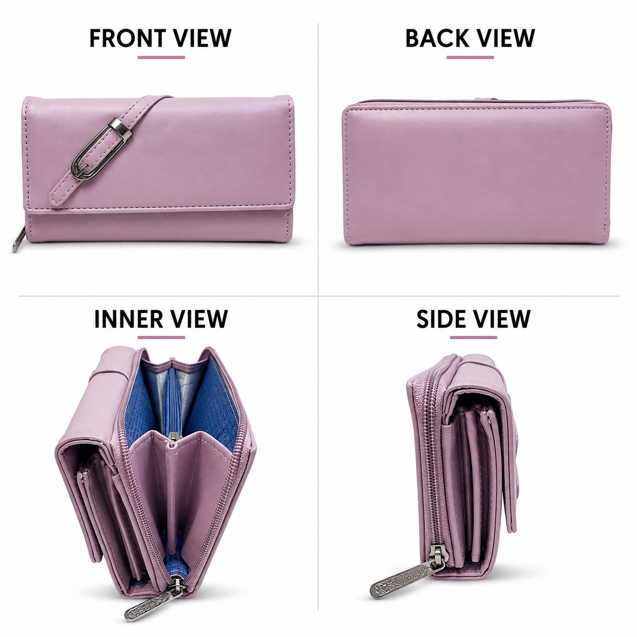 BATUTA Women’s Premium Long Wallet for Women | PU Leather Clutch Wallet | Multiple Card Slots | Cash & Coin Pocket | Stylish Ladies Purse
