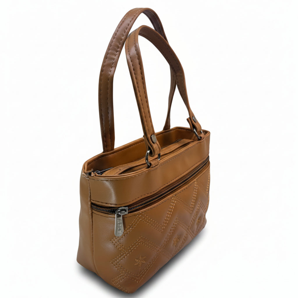 Women Stylish PU Leather Handbag | Small Tote Bag for Daily Use | Zipper Closure Hand Purse for Girls & Women