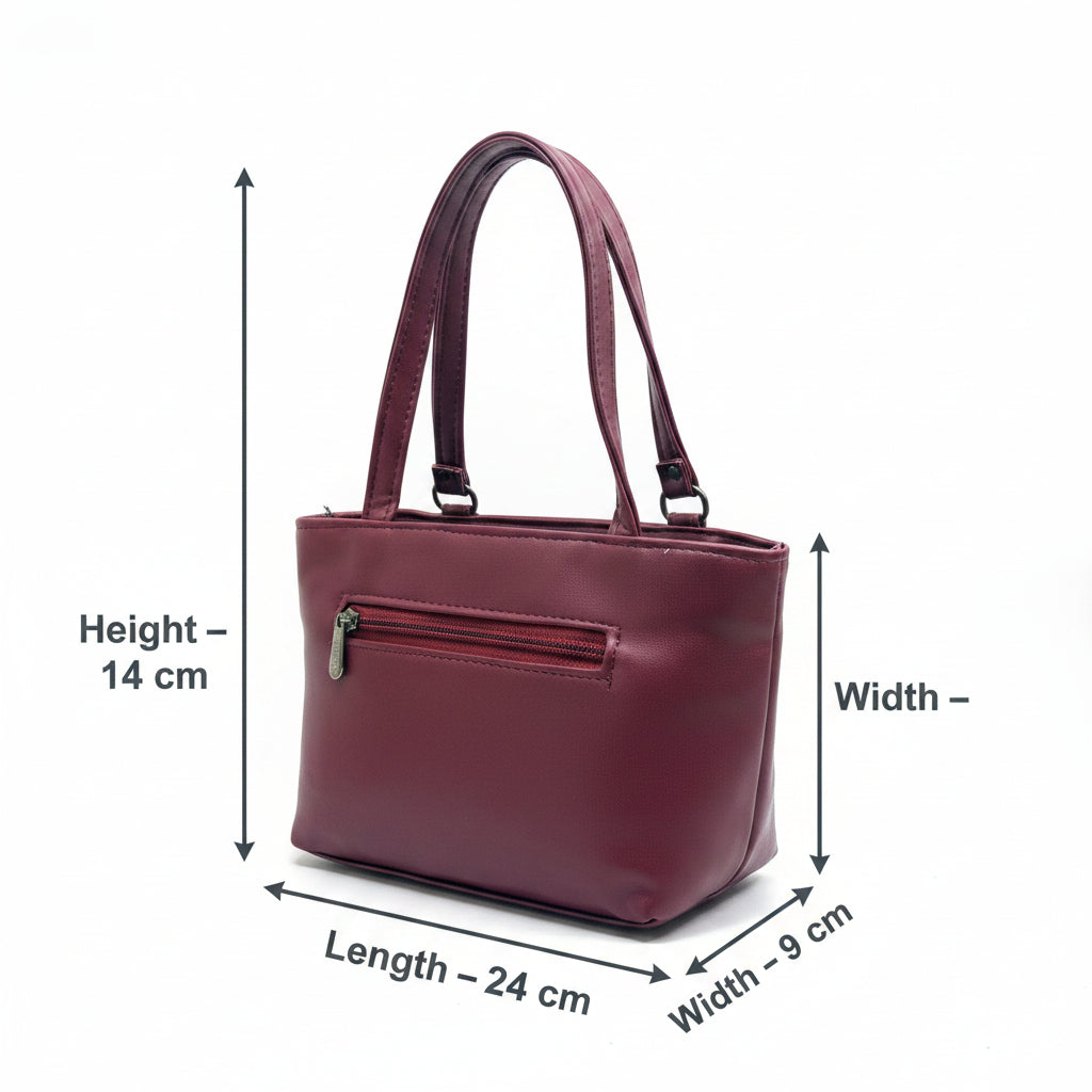 Women Stylish PU Leather Handbag | Small Tote Bag for Daily Use | Zipper Closure Hand Purse for Girls & Women