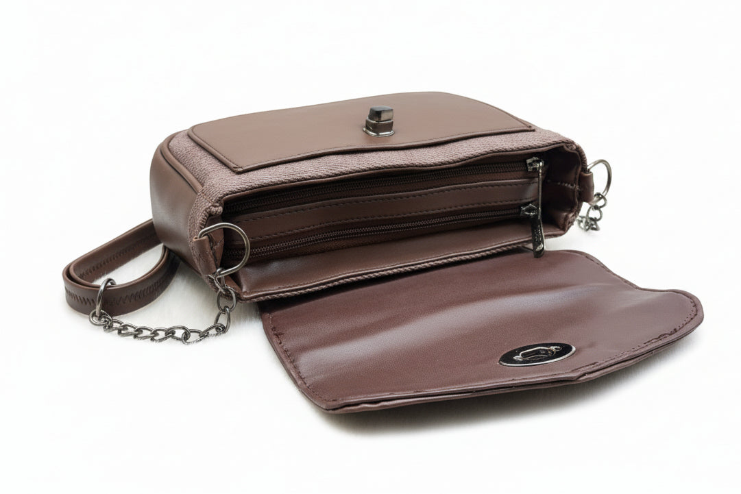 BATUTA HUB Women Crossbody Sling Bag | Premium PU Leather Side Bag for Girls & Ladies | Adjustable Strap | Multiple Zipper Pockets | Lightweight Daily Use Purse