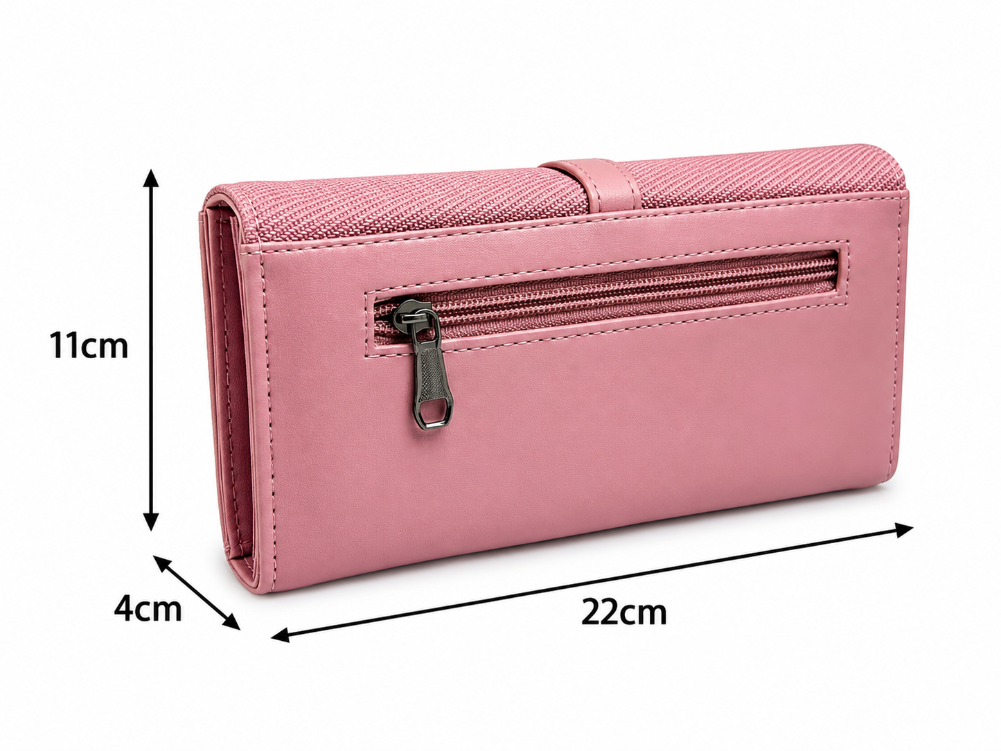 BATUTA HUB Women’s Premium Textured Leatherette Clutch Wallet | Long Ladies Purse with Multiple Card Slots, Zip Pocket & Magnetic Closure | Stylish Wallet for Women