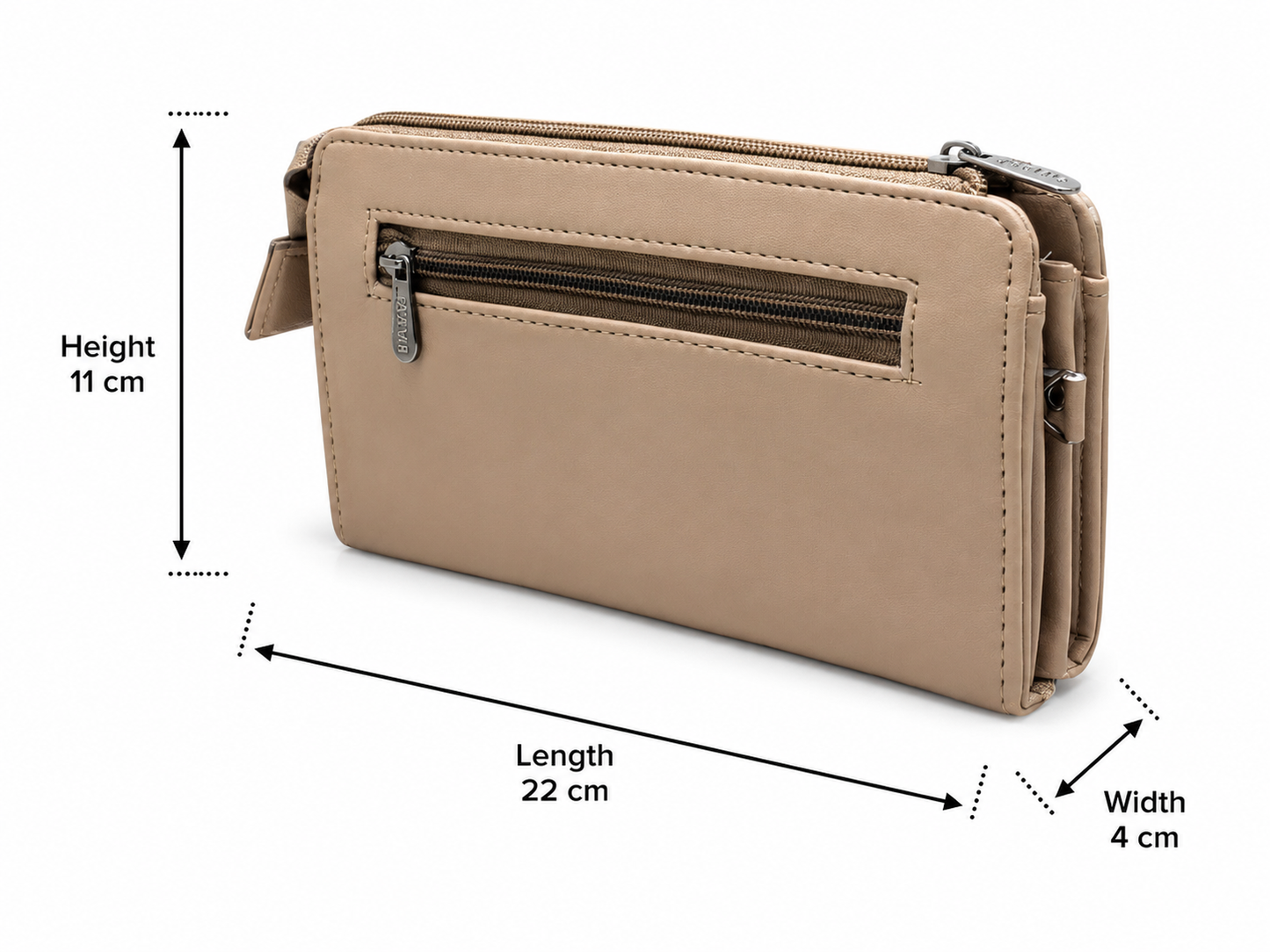 BATUTA Women’s Zip Around Clutch Wallet | PU Leather Ladies Wallet | Multi Compartment Purse with Card Slots, Cash Sections, Coin Pocket & Wrist Strap