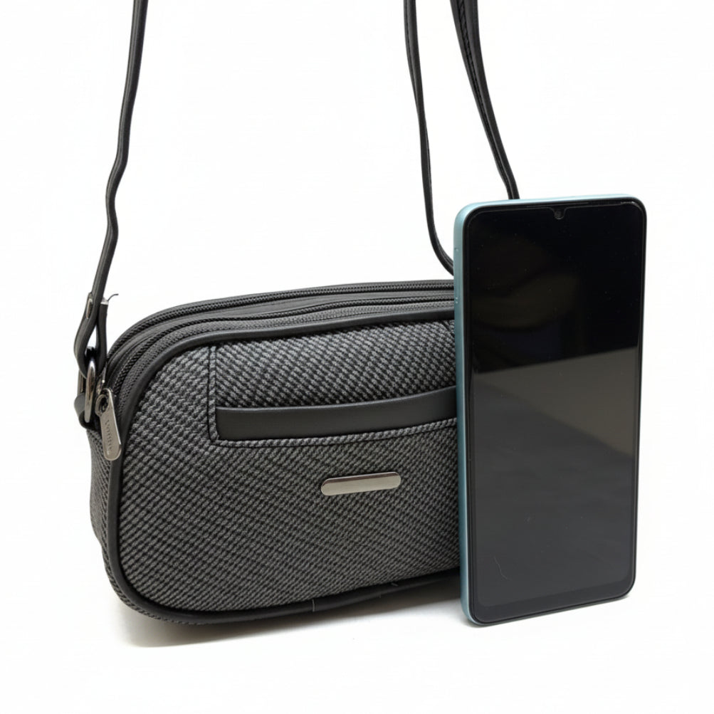 Women Compact Sling Bag | Small Crossbody Shoulder Bag | Multi Pocket | 2 Compartments | Adjustable Strap