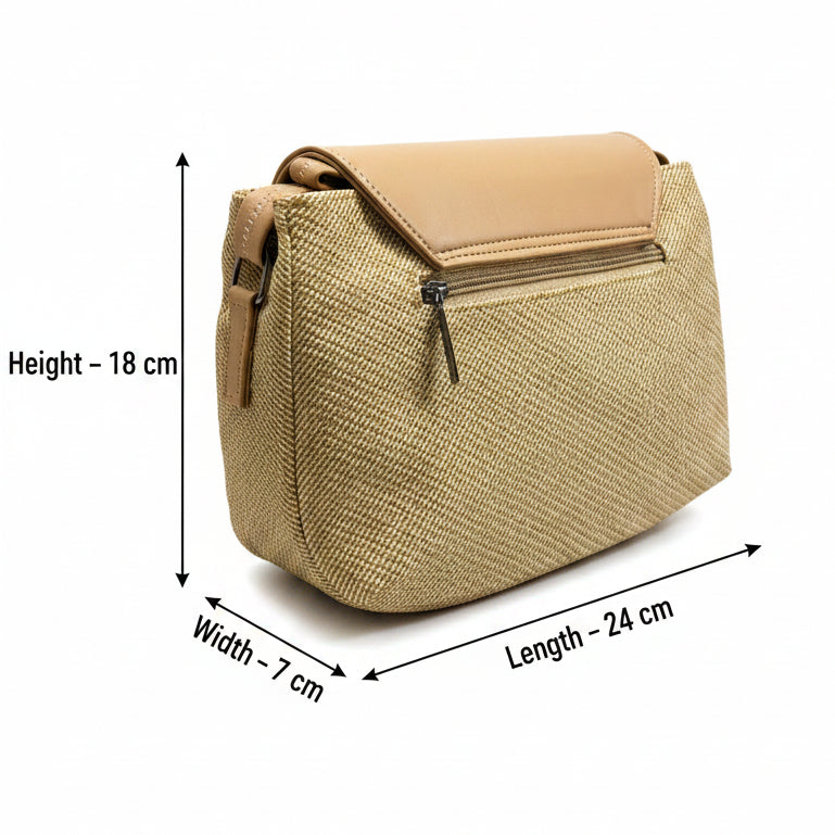 Women’s Stylish Textured Sling Bag | Crossbody Shoulder Bag with Magnetic Flap Closure | Multi-Compartment Everyday Handbag