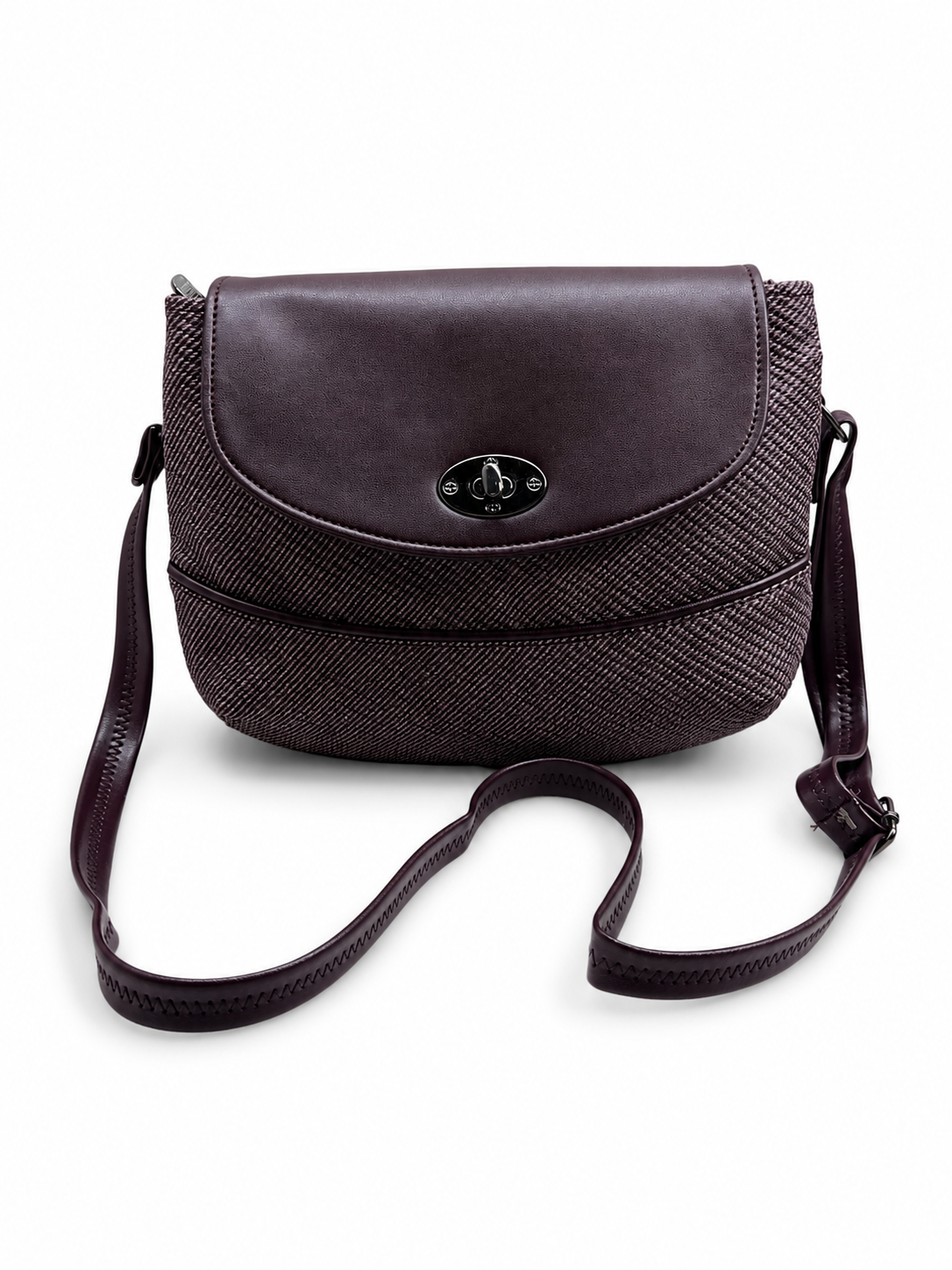 Women’s Stylish Textured Sling Bag | Crossbody Shoulder Bag with Magnetic Flap Closure | Multi-Compartment Everyday Handbag