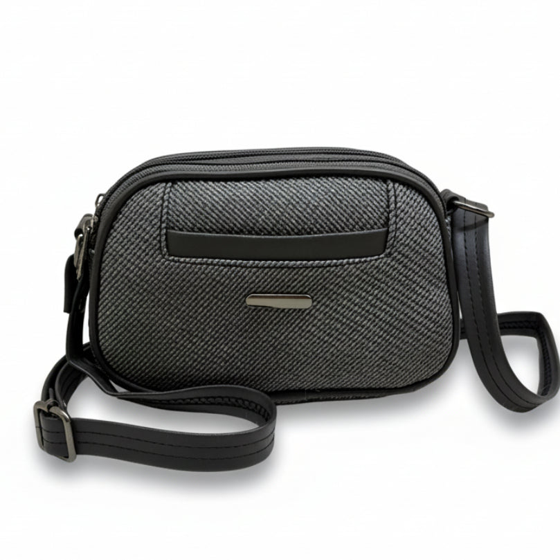 Women Compact Sling Bag | Small Crossbody Shoulder Bag | Multi Pocket | 2 Compartments | Adjustable Strap