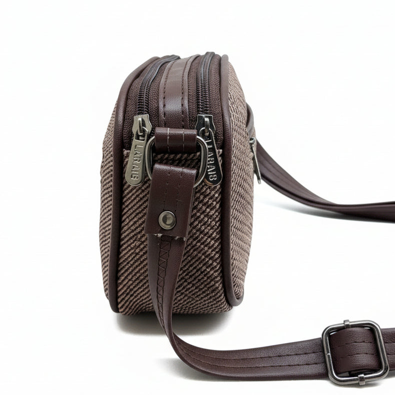 Women Compact Sling Bag | Small Crossbody Shoulder Bag | Multi Pocket | 2 Compartments | Adjustable Strap