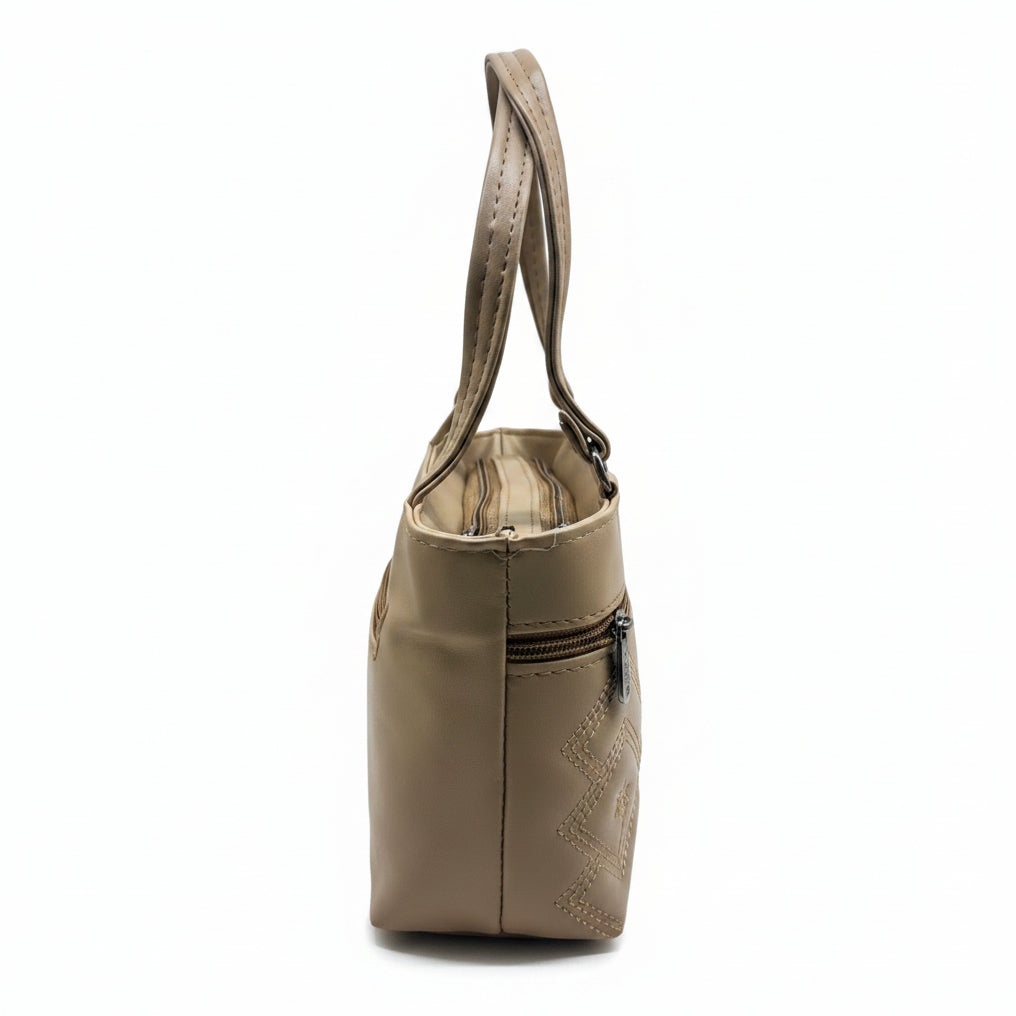 Women Stylish PU Leather Handbag | Small Tote Bag for Daily Use | Zipper Closure Hand Purse for Girls & Women