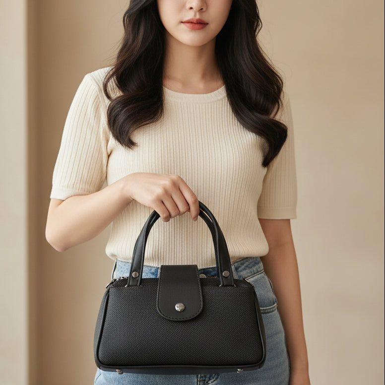 Women Mini Handbag with Sling Strap | Small Stylish Hand Carry Bag | Multi Compartment