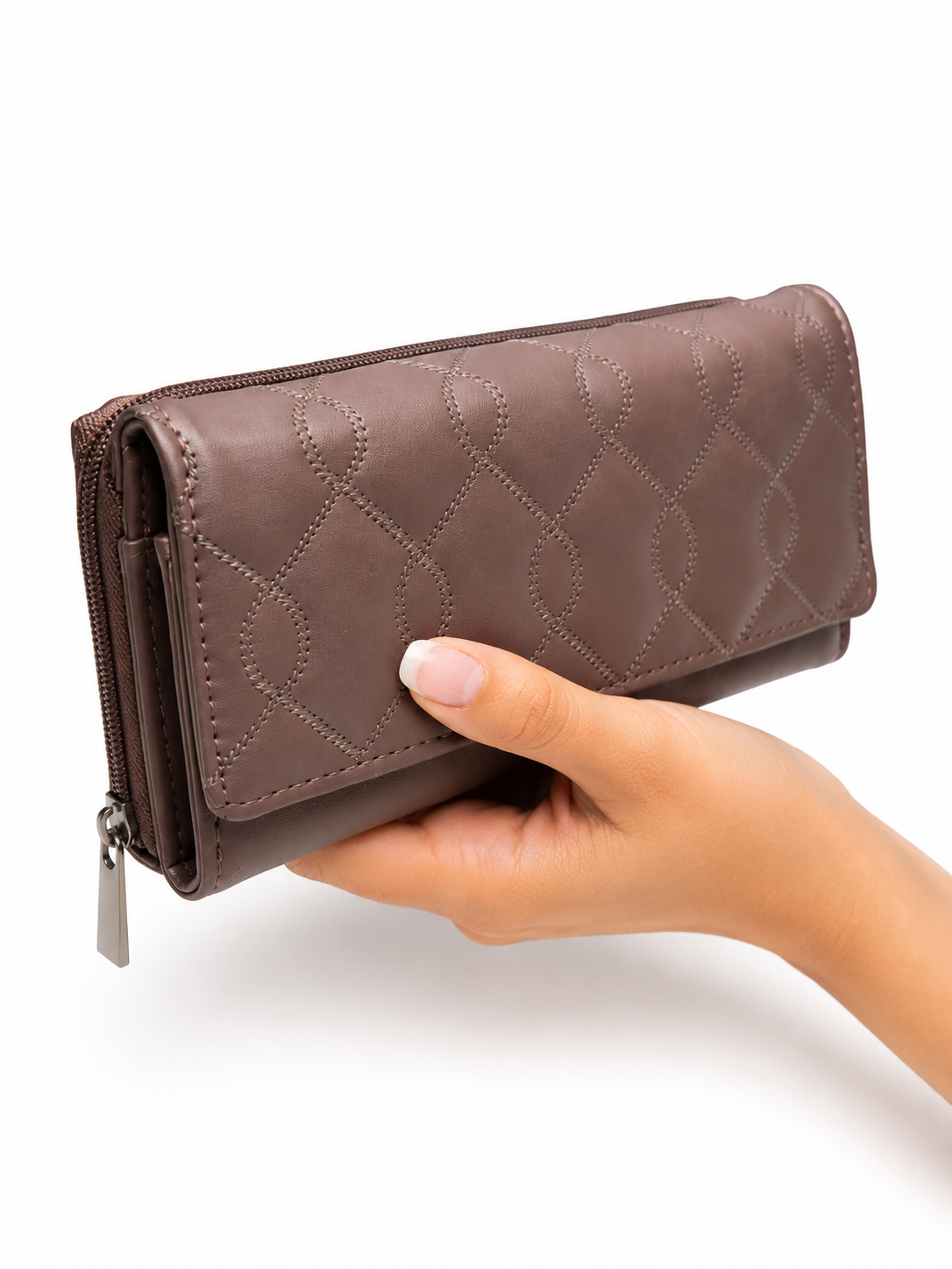 BATUTA Women’s Long Wallet | PU Leather Clutch Wallet for Women | 2 Zip | Multiple Card Slots | Cash & Mobile Holder