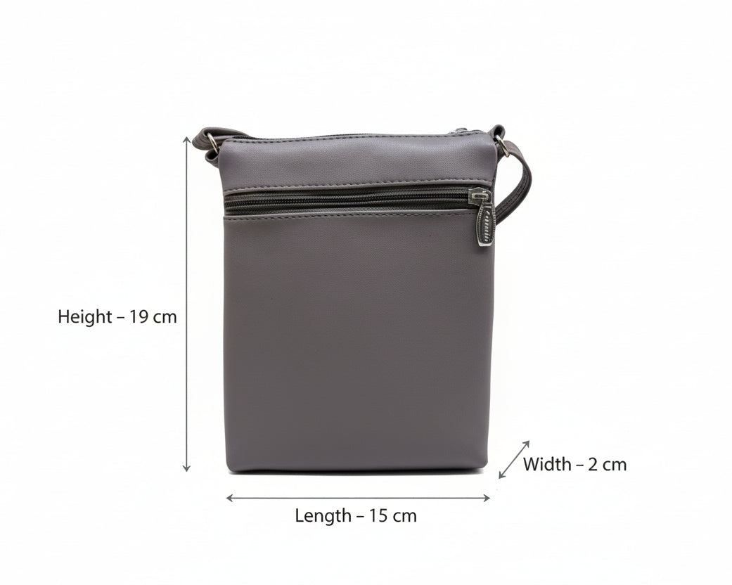 Women Crossbody Sling Bag | Premium PU Leather Small Side Bag for Girls & Ladies | Adjustable Strap | Multiple Zipper Pockets | Lightweight Daily Use Purse